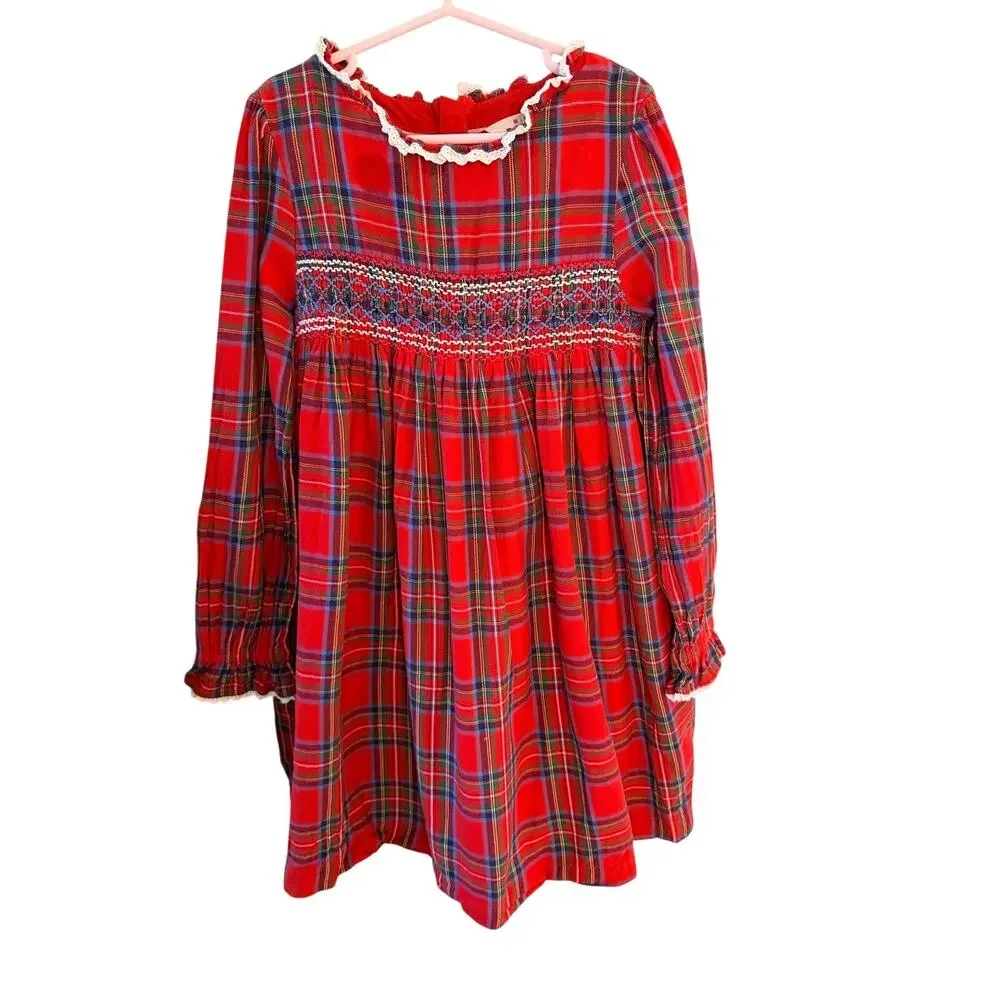 Mini Boden Girls' Heritage Check Cotton Dress